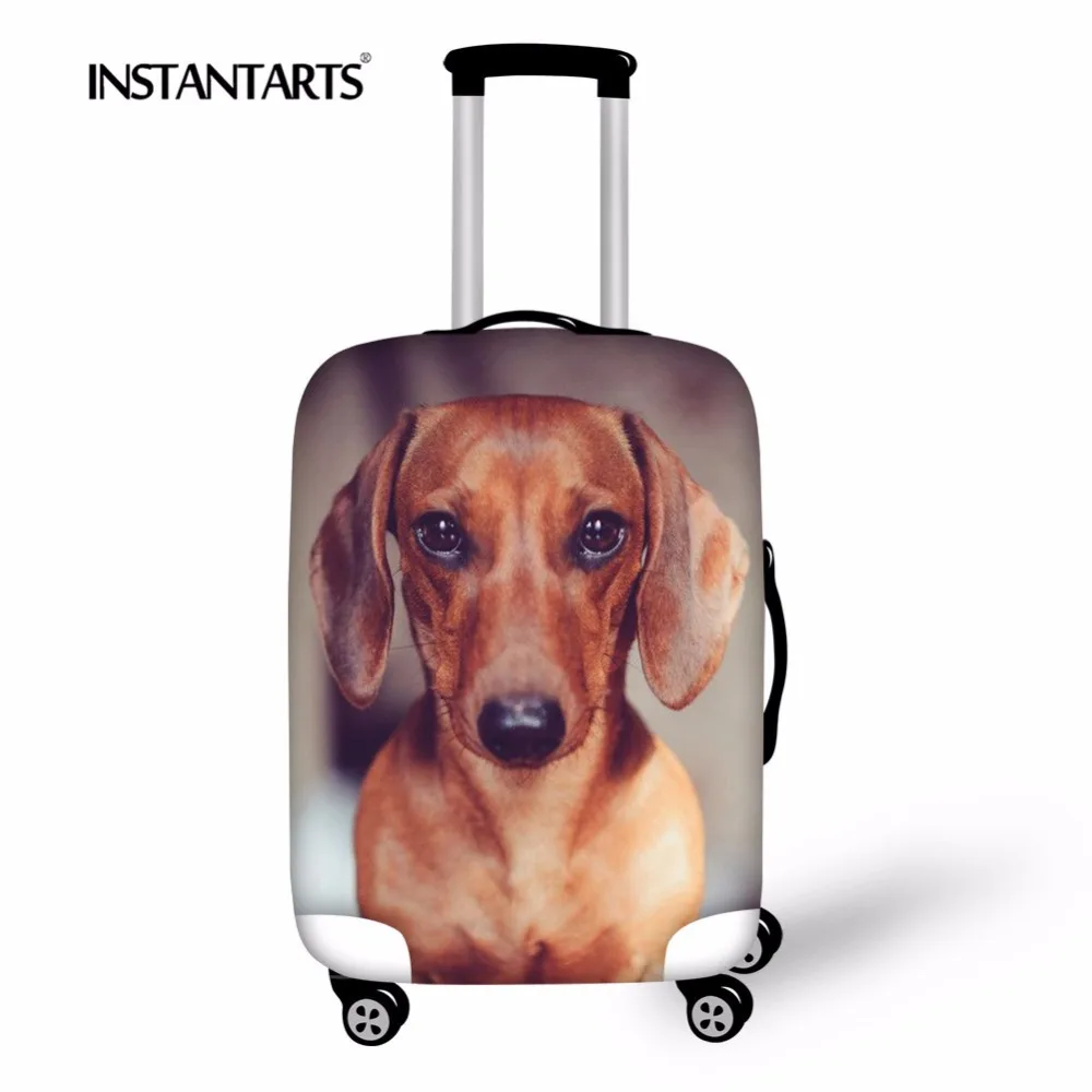 

INSTANTARTS Cute Dachshund Dog Print Travel School Suitcase Luggage Protective Cover Travel Trolley Case Bag Cover for 18-30inch