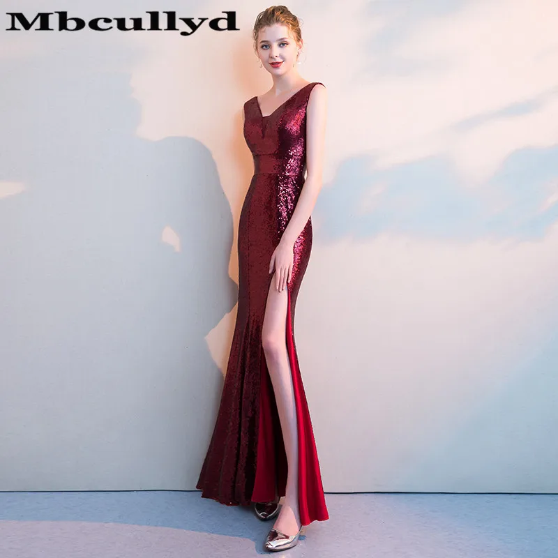 dark red mermaid prom dress