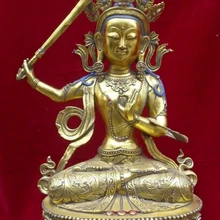Bi002599 1" Тибет Буддизм Храм Бронзовый Свинка Манджушри Бодхисаттвы Статуя Богини
