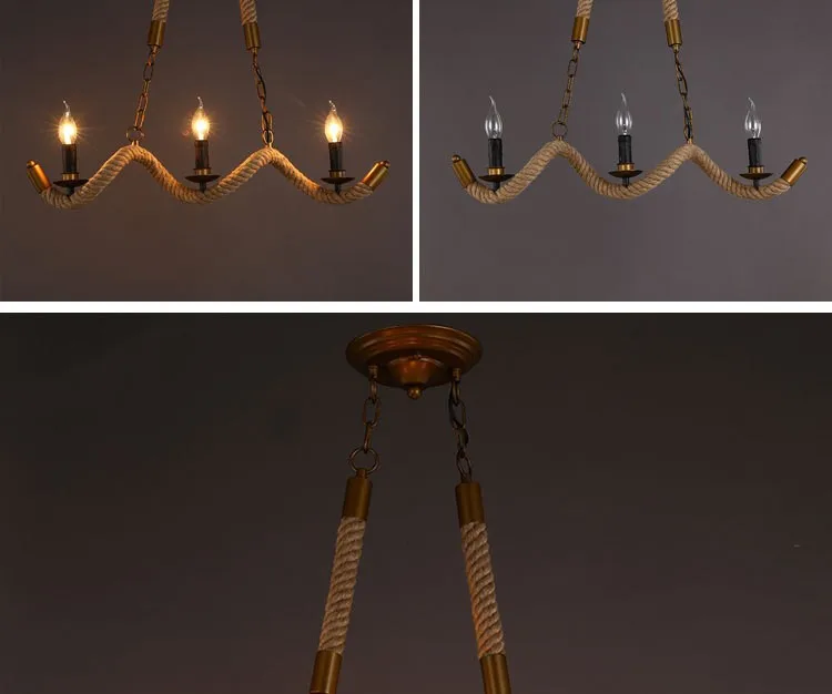 Vitrust промышленные подвесные светильники винтажный веревочный подвесной светильник для домашнего освещения Лофт кафе бар скандинавские лампы в виде свечей
