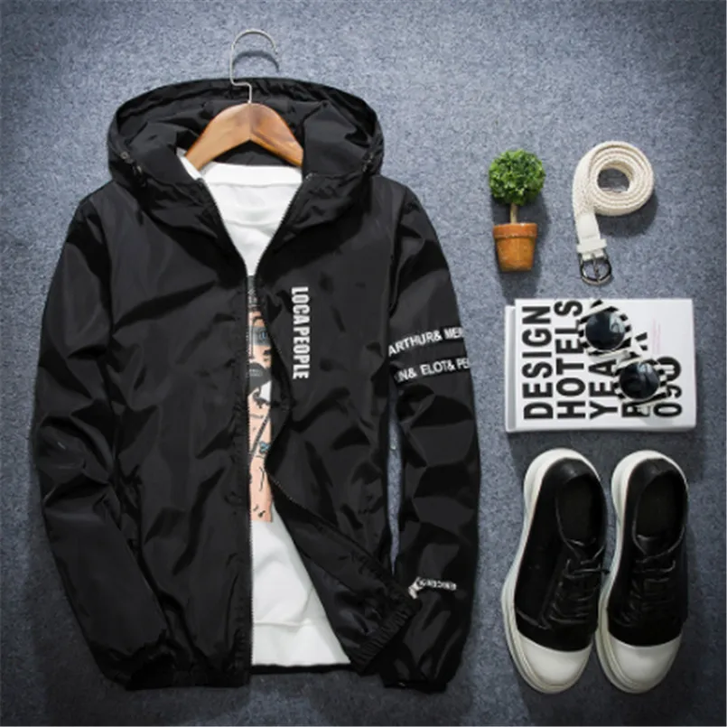 

2018 Spring Autumn New Fashion Slim Fit Young Men Hooded Jacket Thin Jackets Brand Casual Windbreaker Top Quality 4 Colors S-4XL