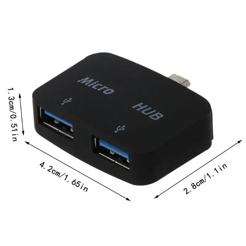 Micro USB на 2 порта USB 2,0 OTG концентратор адаптер для samsung Android телефон планшетный ПК