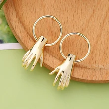 Серьги-гвоздики, женские креативные серьги-гвоздики с Золотой пальмой, студенческие капризные серьги, модные классические серьги для женщин, ювелирное изделие