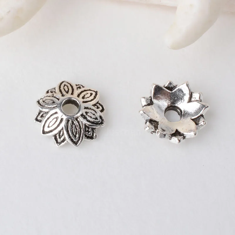 

solid 925 sterling silver lotus bead cap,Thai Silver spacer bead caps,jewelry diy silver findings/components