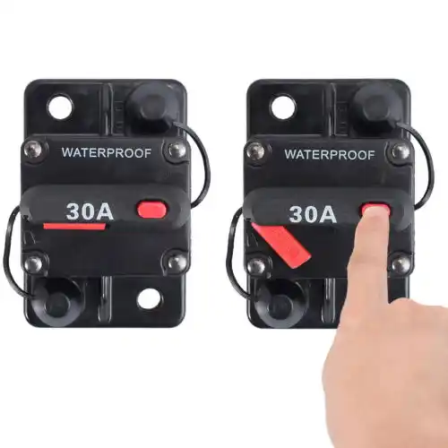 Power Battery Charger Circuit Breaker In-Line Fuse Inverter Waterproof Manual Reset Switches Fuseholder Automobile 15A for DC 12V,24V,32V Cars