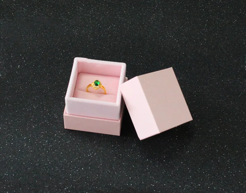 Высококачественная коробка для ювелирных изделий, квадратная коробка для украшений, органайзер для помолвки, 20 шт./партия, розовое кольцо, упаковочные коробки для серег, Подарочная коробка для ювелирных изделий