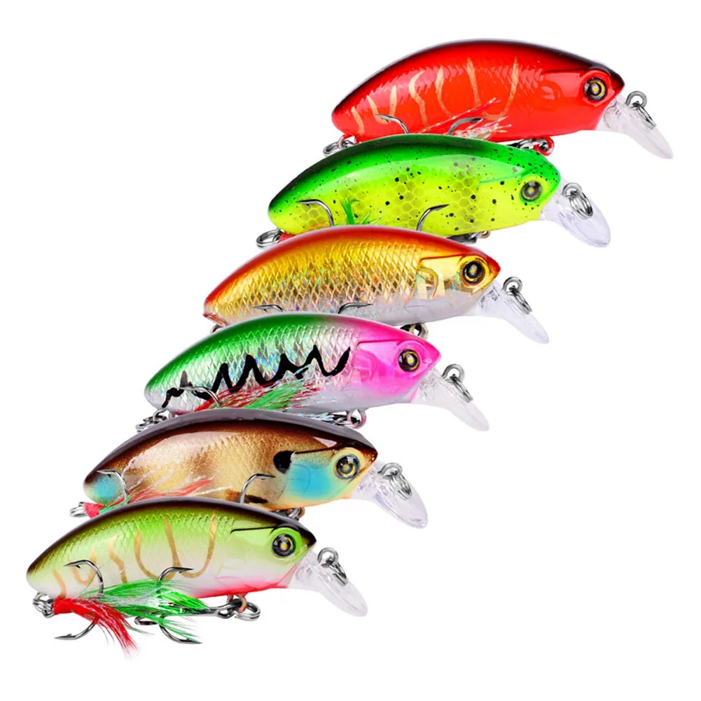 Artificial Bait Fishing Lure Simulation 6 Color Set Strong Hook 5.9cm