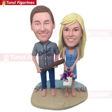 Detroit Tigers персонализированный пляжный свадебный торт Топпер на заказ Bobble голова глиняная Статуэтка на основе фото клиентов бейсбольные куклы