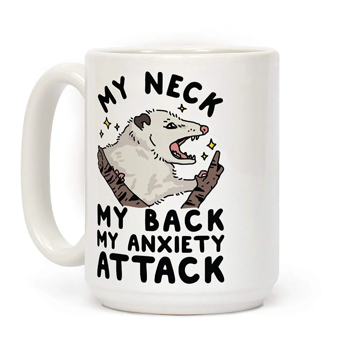 Белая керамическая кофейная кружка Opossum My Neck Back anxiattack 11 унций | Дом и сад
