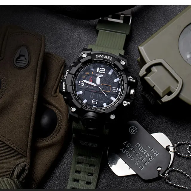 SMAEL Marka Fashion Watch mężczyźni wodoodporny Sport Military Zegarki 1545 mężczyźni luksusowy zegarek analogowy kwarcowy podwójny wyświetlacz zegarek tanie i dobre opinie Quartz Wristwatches Complete Calendar Shock Resistant Rattrapante Stop Watch LED display Auto Date Water Resistant Back Light Chronograph Multiple Time Zone Alarm Perpetual Calendar SMAEL Marka Fashion Watch mężczyźni wodoodporny Sport Military Zegarki 1545 mężczyźni luksusowy zegarek analogowy kwarcowy podwójny wyświetlacz zegarek tanie i dobre opinie Quartz Wristwatches Complete Calendar Shock Resistant Rattrapante Stop Watch LED display Auto Date Water Resistant Back Light Chronograph Multiple Time Zone Alarm Perpetual Calendar