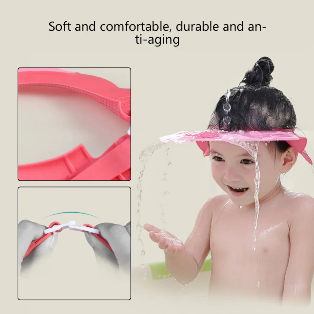 Регулируемый Детский шампунь для душа для ванны, защита для волос, шапка для защиты детей, водонепроницаемый, для предотвращения попадания воды в уши для детей