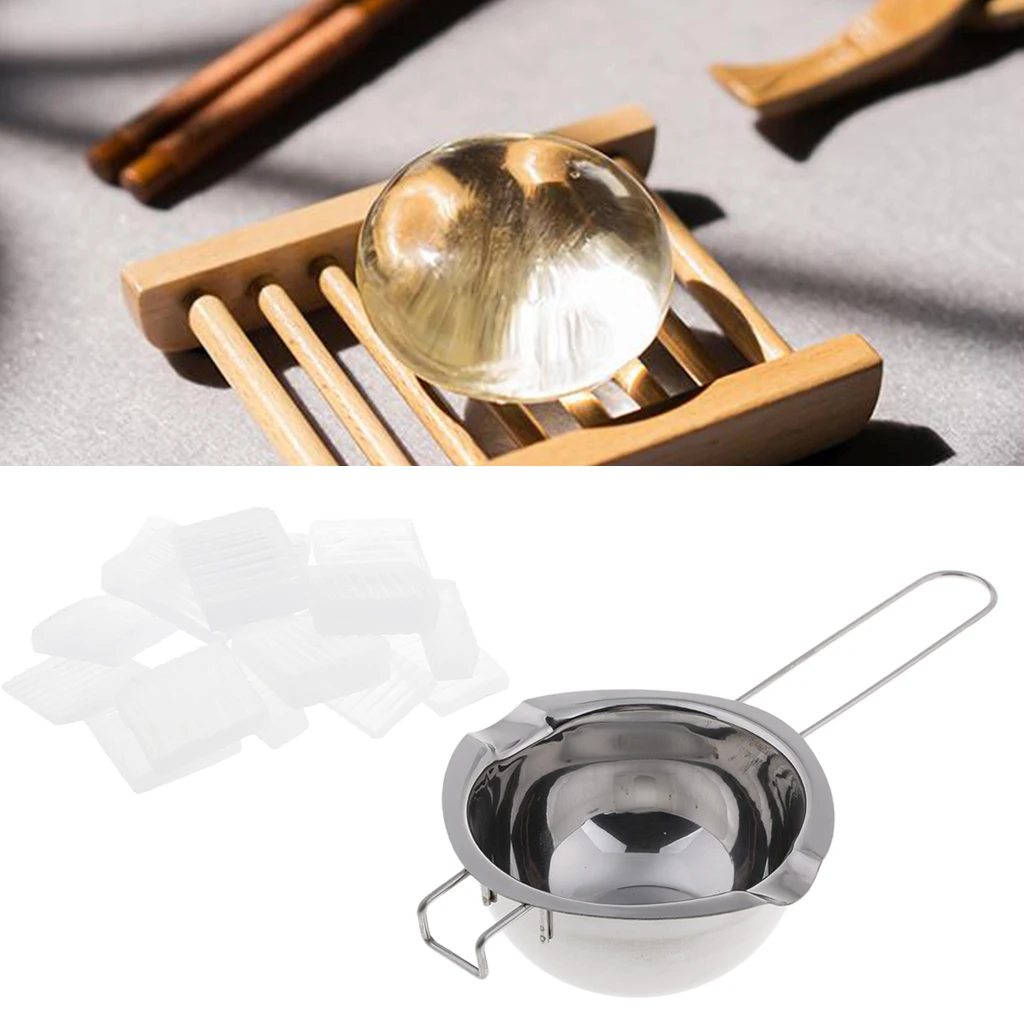 Transparent Clear Melt And Pour Soap Base and Long Handle Stainless