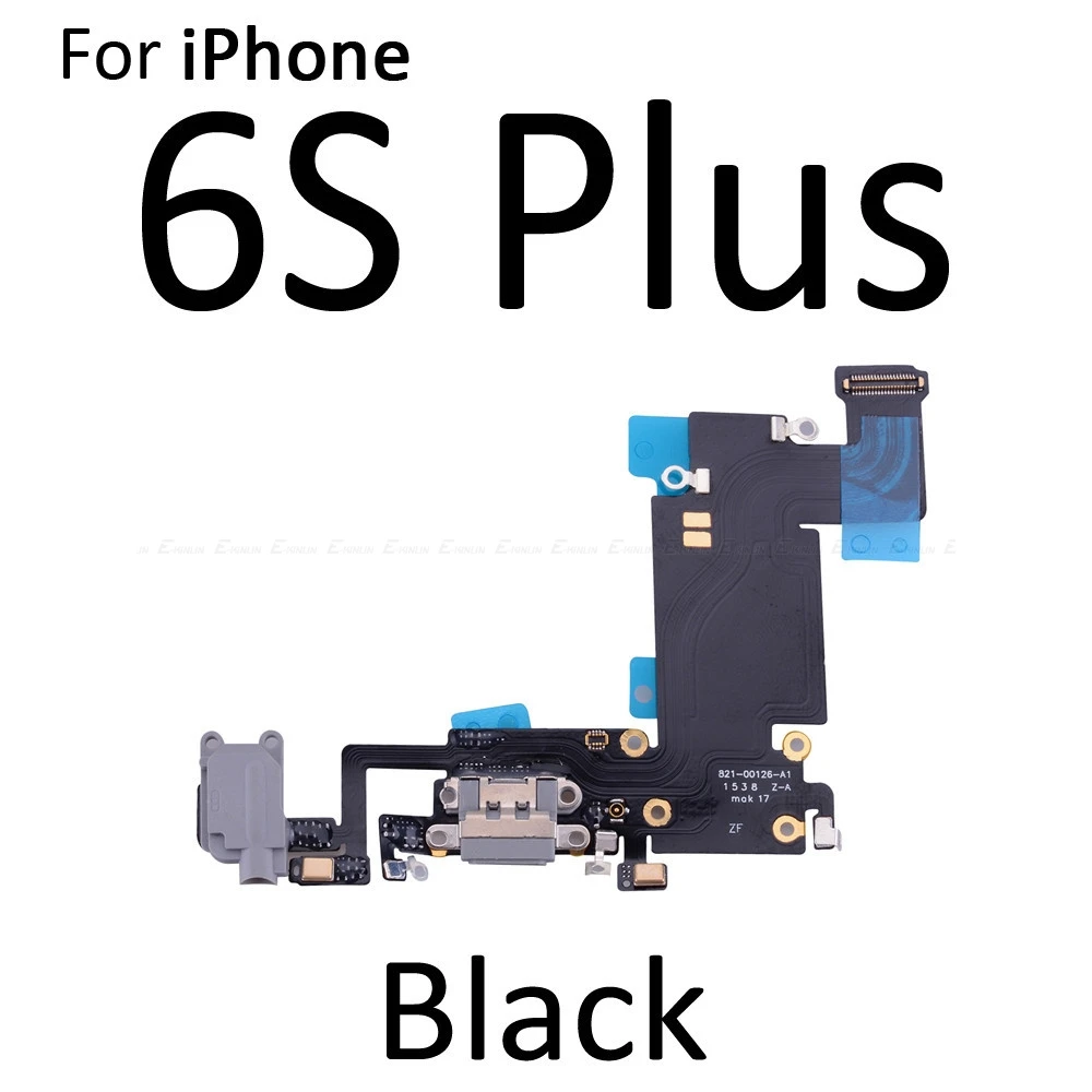 6S Plus Black Высококачественный зарядный гибкий кабель для iPhone 4S, 5, 5S, SE, 6, 6S Plus, USB зарядное устройство, док-станция с микрофоном, гибкий кабель - Цвет: 6S Plus Black