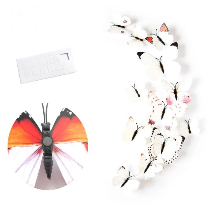 12 шт 3D Бабочка Наклейка на стену декор комнаты на стену для домашнего декора DIY бабочки магнит на холодильник наклейки для украшения комнаты - Цвет: white
