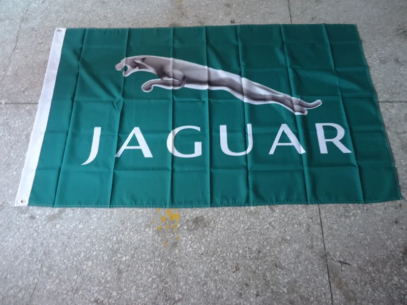 free shipping jaguar flag for car show can custom print file 90X150CM size 100% polyster banner | Дом и сад