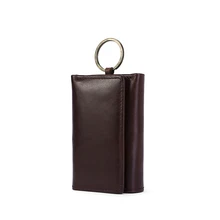 Роскошные многофункциональные кошельки для ключей из воловьей кожи Новое поступление Универсальные мужские кошельки для ключей на молнии