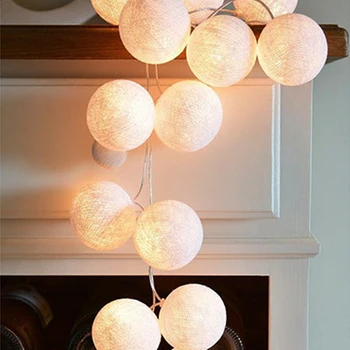 

Atmosphere Lamp Practical DIY Garland Cotton Ball String Light Festival Fairy Light Multicolor LED Lamp Christmas Decor Durable