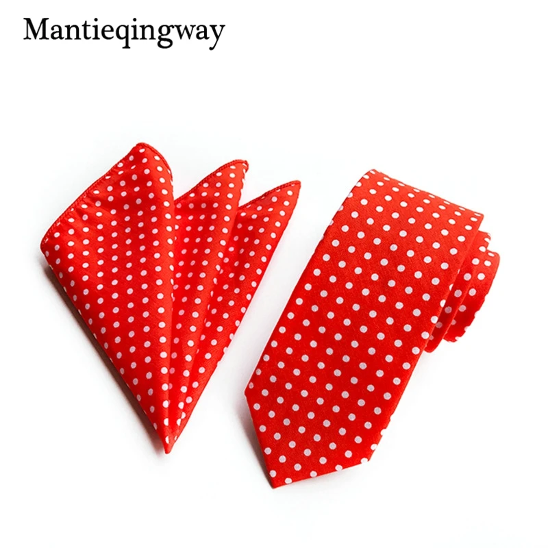  Mantieqingway Men's Tie Handkerchiefs Set Business Cotton Neckties Pockt Square for Wedding Formal 