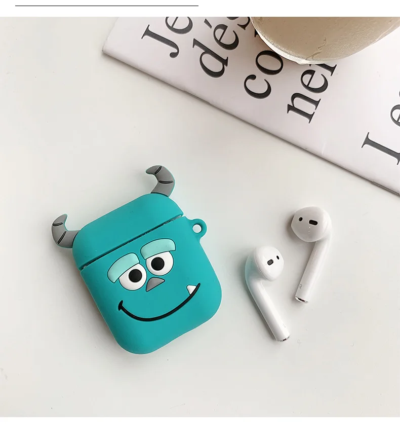 Мягкий силиконовый Bluetooth беспроводной чехол для наушников для AirPods защитный чехол Аксессуары для Apple Airpods зарядная коробка - Цвет: Sulley