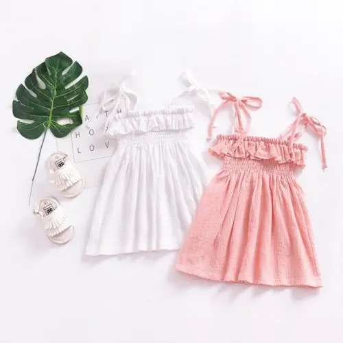 Infant Toddler Kids Baby Girls Summer Dresses Strap Linen Cotton Children Girl Sundress Sleeveless Ruffle Baby Dresses In Dresses From Mother Kids On Infant Toddler Kids Baby Girls Summer Dresses Strap Linen Cotton Children Girl Sundress Sleeveless Ruffle Baby Dresses In Dresses From Mother Kids On