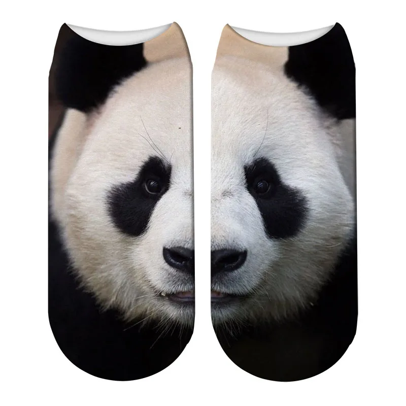 С милым принтом "панды" короткие носки с изображениями животных Для женщин носки ужас оригинальные носки для малышей; модные с низким вырезом, дизайн, носки до лодыжки 5ZWS69 - Цвет: Style1