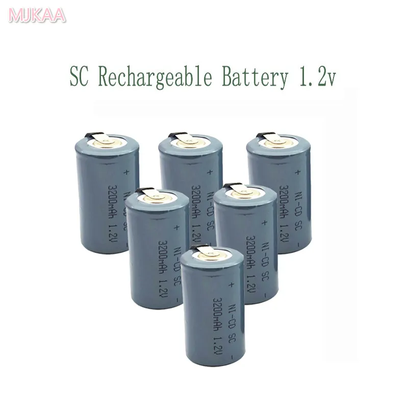 

18pc SC 3200MAH 1.2V rechargeable battery 4/5 SC Sub C ni-cd cell with welding tabs for electric drill screwdriver