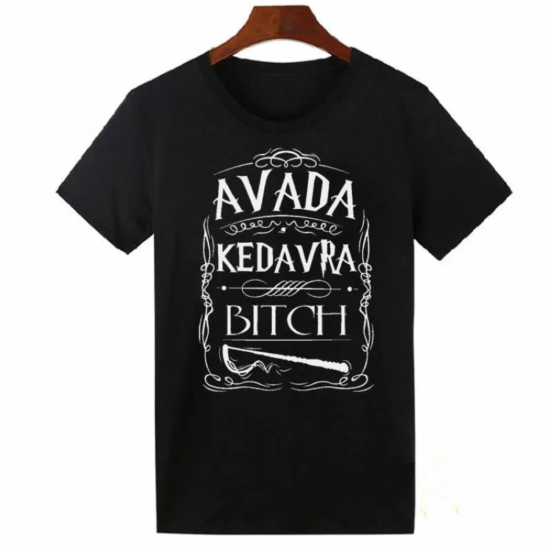 Avada Kedavra Bitch Футболка мужская женская Повседневная Harajuku Swag топы футболки хлопок короткий рукав футболка Летняя футболка Hipster