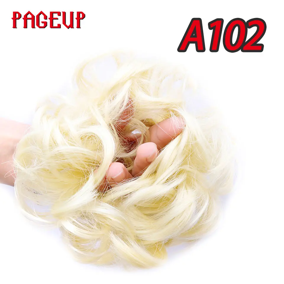 Pageup синтетический женский кудрявый пучок шиньон эластичная лента зажим для наращивания волос черный блонд высокотемпературные волокна искусственные накладные волосы - Цвет: A102