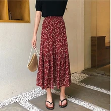 Женская одежда Юбки винтажные летние новые с принтом прямые модные простые корейские юбки для саморазвития женские s empire
