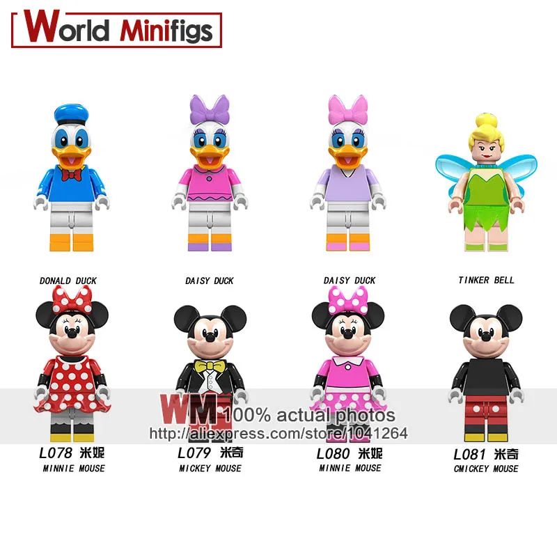 

Single Legoings Figure Cartoon Animal Duck Mouse Princess Mulan bella Toy Story Morty Building Blocks Gift Toys for Children