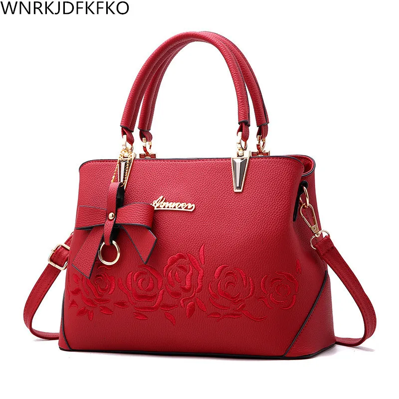 

Women Handbag Shoulder Bag Female Flower Rose Printing Handbag For Women Messenger Bag