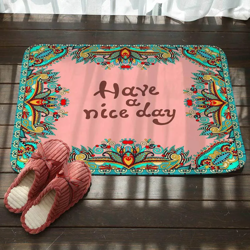 Ethnic Pattern Printing Floor Mats Rugs Home Rugs Bedroom Non-slip Mats Bathroom Kitchen Door Mats  Area Rug for Living Room