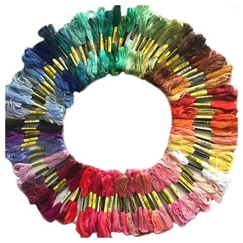 100 skeins coloured embroidery thread cotton cross stitch craft sewing