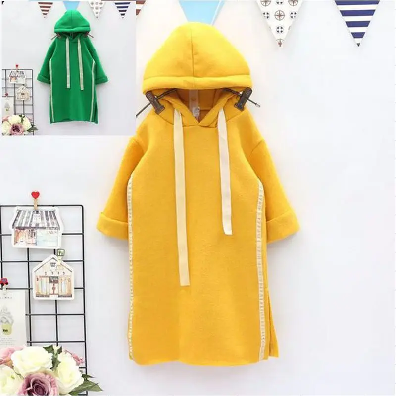 

New Arrival Girl Sweaters Velvet Thicker Children's Clothes Hoodies Long Sleeves Long Tops Autumn Winter Warm Tracksuit Clothes