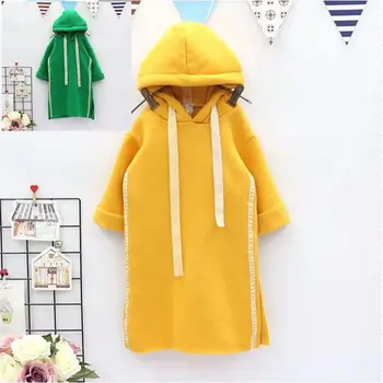 

New Arrival Girl Sweaters Velvet Thicker Children's Clothes Hoodies Long Sleeves Long Tops Autumn Winter Warm Tracksuit Clothes