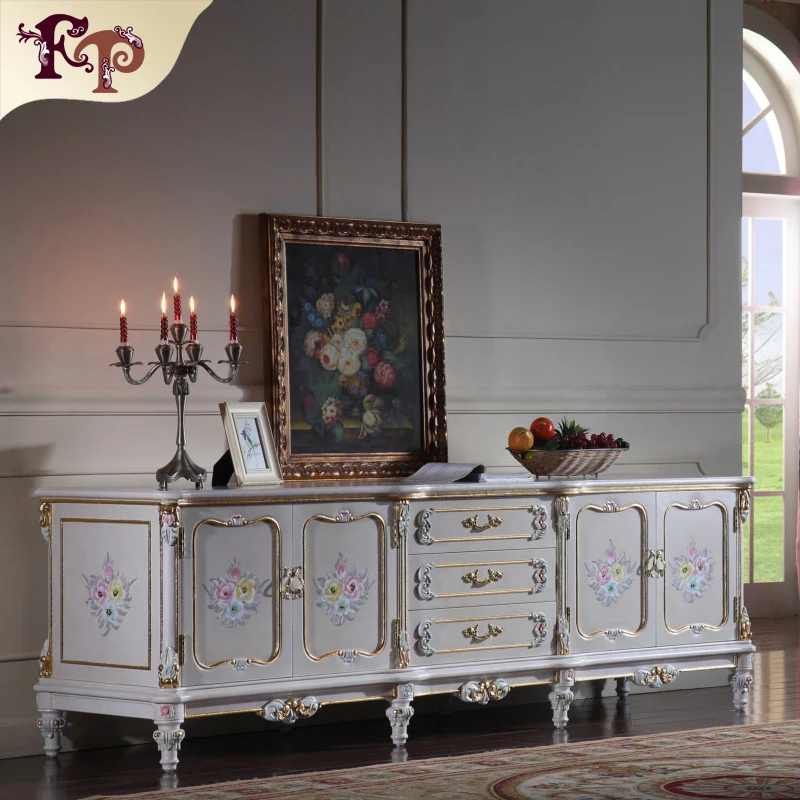

italian luxury furniture - baroque hand carved leaf gilding floor cabinet