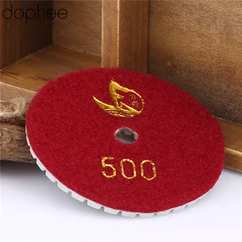 

dophee Grits #500 80mm/3" Professional Wet/Dry Granite Concrete Marble Diamond Polishing Pads Disc Sander Pad Grits #500 1PC Red