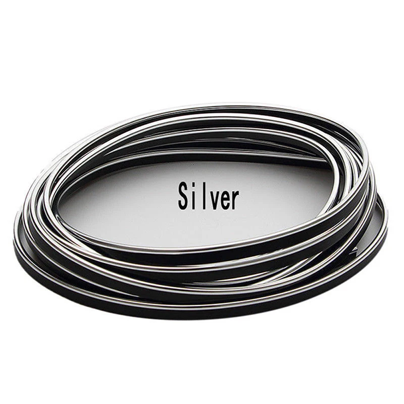 5 м клейкие ленты для салона автомобиля декоративное литье Стайлинг авто аксессуары - Название цвета: silver
