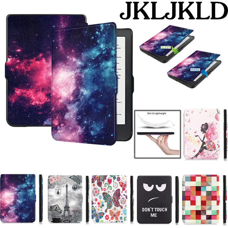 

For Kobo Clara HD 2018 6 inch Luxury Book PU Leather Case Solid Ultra Slim Light Magnet Smart Sleep Wake Shockproof Cover bag