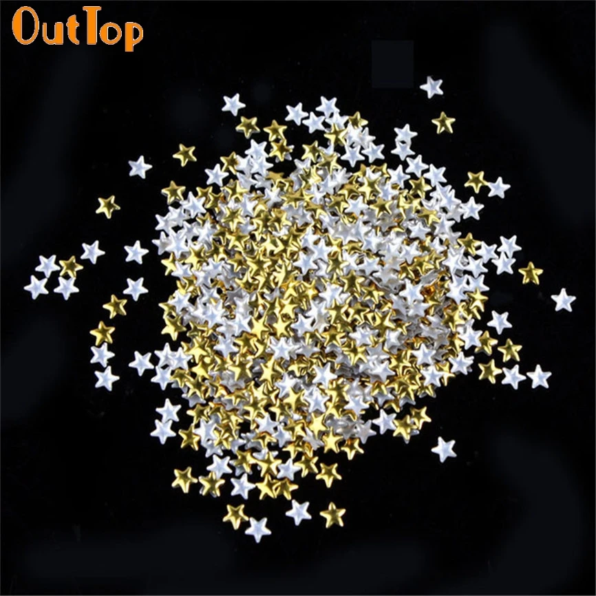 

Nail Art OutTop Colorwomen 150pcs Gold Silver 5mm Star Metal Studs for Nails Phone Decoration 161130 Drop Shipping