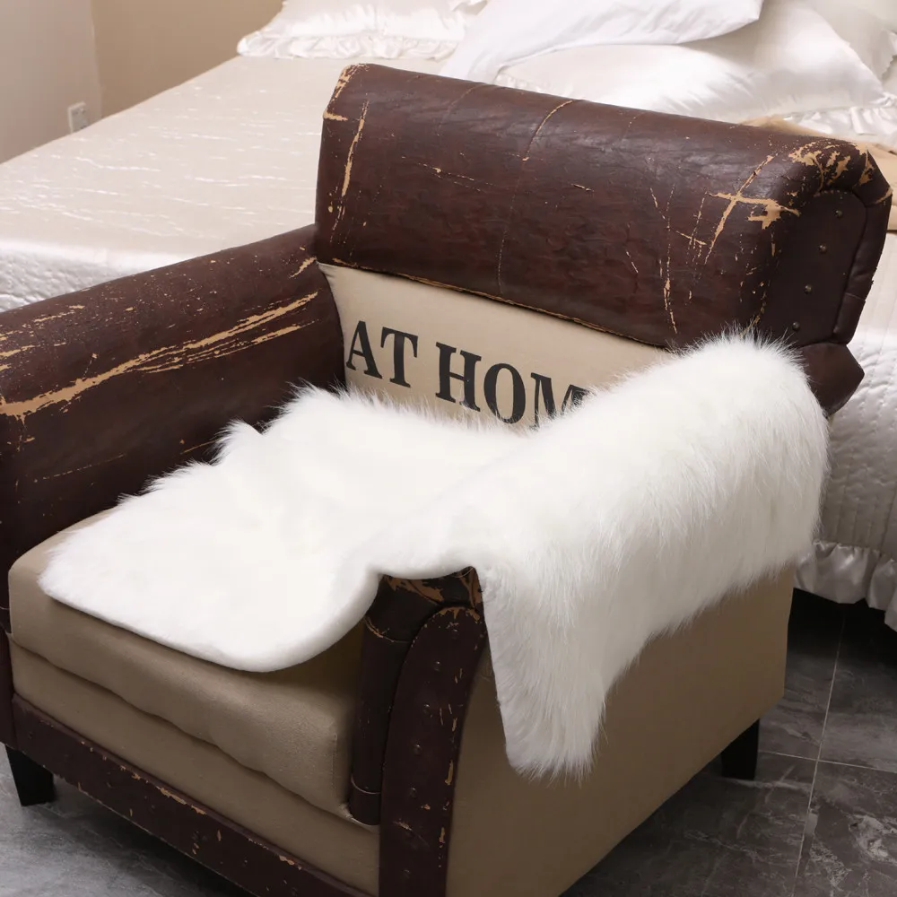 Christmas decorations for home Carpet Soft Rug Cover Sheepskin Wool Warm Hairy Carpet Seat Mats Rug for livingroom bedroom