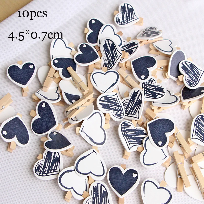 Omilut Nero Il Giorno Di San Valentino Favorisce Il Regalo Fai Da Te Di Vestiti Di Legno Foto Di Carta Pinze Pinze Molletta Da Bucato In Legno Naturale Della Decorazione Del Mestiere Decorazioni