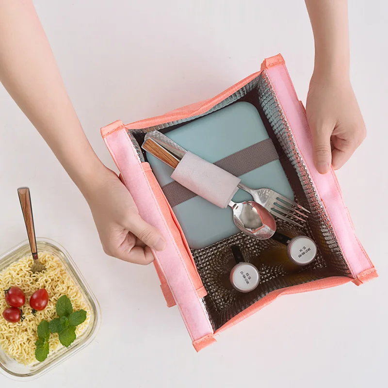 Portable Ice Pack Travel Lunch Box Meal Bag Waterproof Thermal Insulation Bags Cationic Oxford Cloth Unisex For Picnic Office