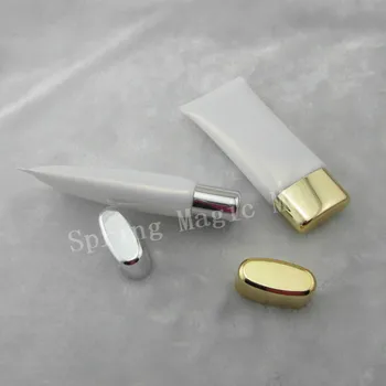 

50ml flat shap White Soft Tube For Hand Cream/Emulsion/CC Cream Cosmetic Tube,50g Plastic Empty Soft tube Cosmetic packaging