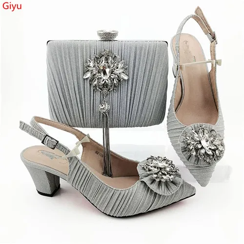 

doershow Italian Matching Shoes and Bag Set African Wedding Shoe and Bag Sets Matching Shoes and Bags for Wedding!HVC1-25