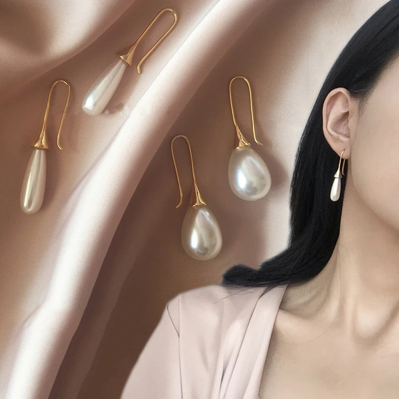 Женские белые серьги капельки с искусственным жемчугом 1 пара 2019 Новое