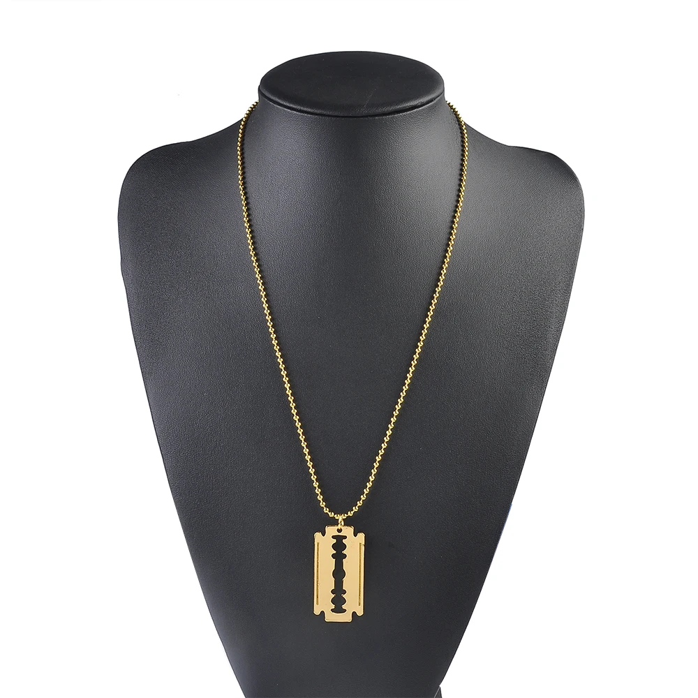

Fashion unique Barber Shop Pole Razor Barbers Necklaces Pendants gold silver color alloy Choker Necklace Women and men Jewelry