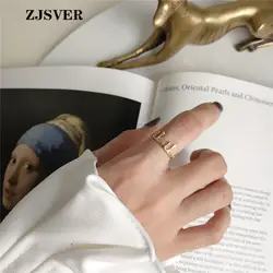 ZJSVER корейских ювелирных кольца из стерлингового серебра 925 Золотой Мода простой Корона Форма Регулируемый Для женщин кольцо для вечерние