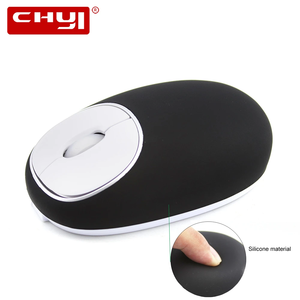 

CHYI Wireless Mouse Office Soft Silica Gel Mini Computer Office Mice 1200 DPI USB Optical Ergonomic Mause Black For Laptop PC