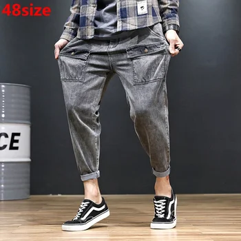 

Ankle-Length Pants men's tide loose large size men's harem pants summer thin section retro elastic trend 48